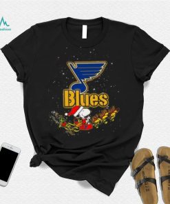 St. Louis Blues NHL Santa Snoopy and Woodstock Christmas Shirt, hoodie, sweater, long sleeve and tank top St. Louis Blues NHL Santa Snoopy and Woodstock Christmas Shirt