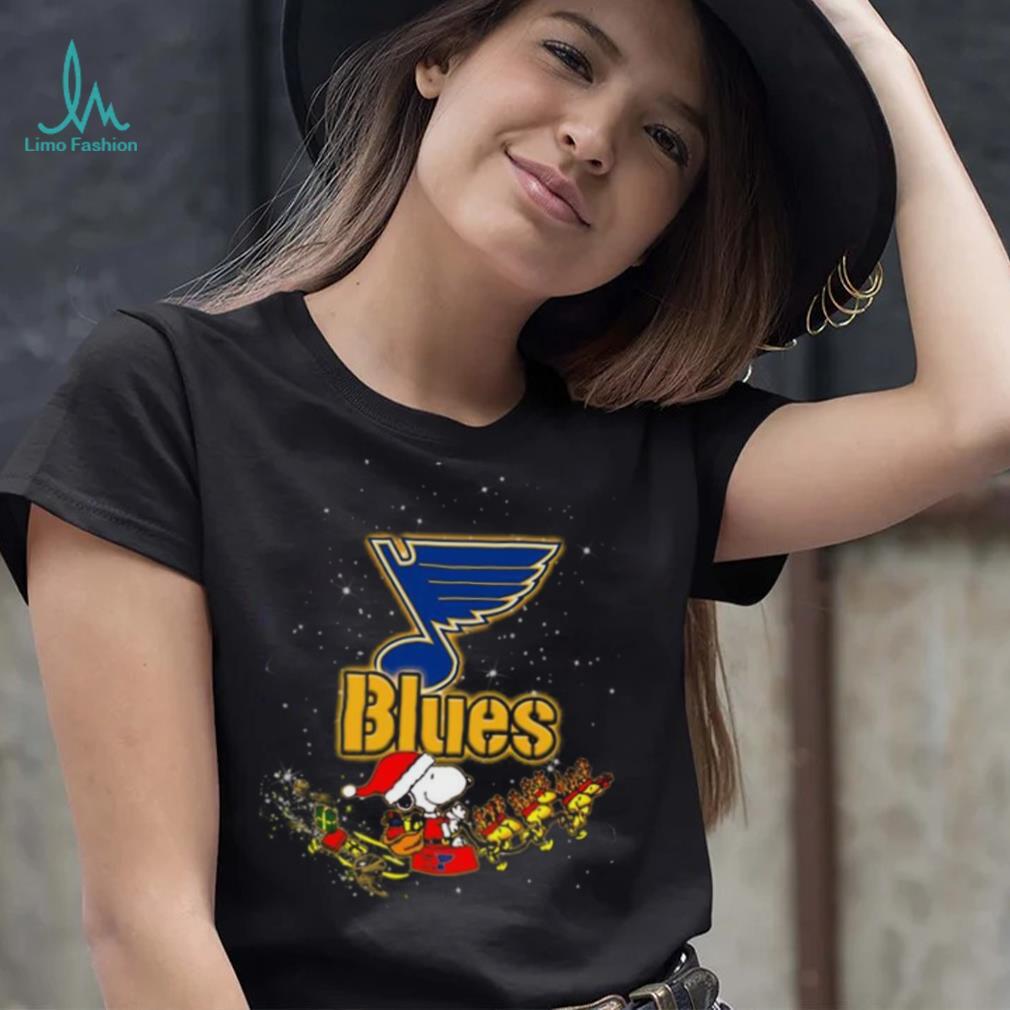 St. Louis Blues NHL Santa Snoopy and Woodstock Christmas Shirt St. Louis Blues NHL Santa Snoopy and Woodstock Christmas Shirt