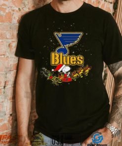 St. Louis Blues NHL Santa Snoopy and Woodstock Christmas Shirt, hoodie, sweater, long sleeve and tank top St. Louis Blues NHL Santa Snoopy and Woodstock Christmas Shirt