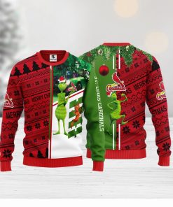 St. Louis Cardinals Grinch & Scooby doo Christmas Ugly Sweater 1