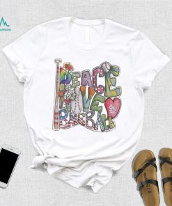 St. Louis Cardinals Tiny Turnip Peace Love Baseball T Shirt