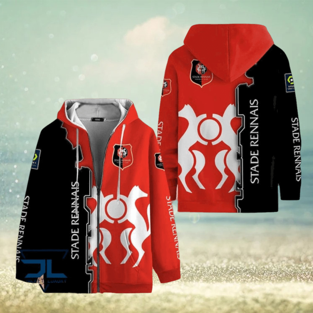 Stade Rennais FC Red Black Zip Up Hoodie Stade Rennais FC Red Black Zip Up Hoodie