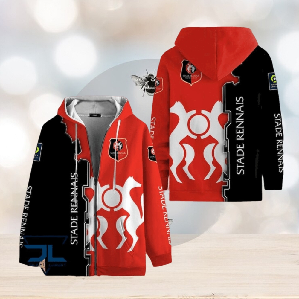 Stade Rennais FC Red Black Zip Up Hoodie Stade Rennais FC Red Black Zip Up Hoodie