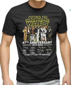 Star Wars 47th Anniversary 1977 – 2024 Signatures Thank You For The Memories T shirt