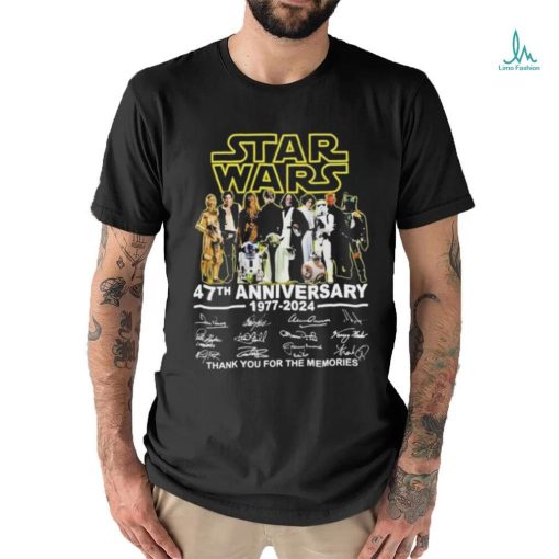 Star Wars 47th Anniversary 1977 – 2024 Signatures Thank You For The Memories T  shirt