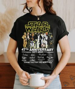Star Wars 47th Anniversary 1977 – 2024 Signatures Thank You For The Memories T shirt