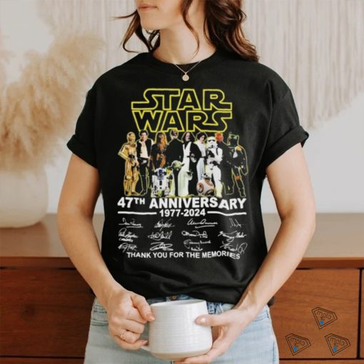 Star Wars 47th Anniversary 1977 – 2024 Signatures Thank You For The Memories T  shirt