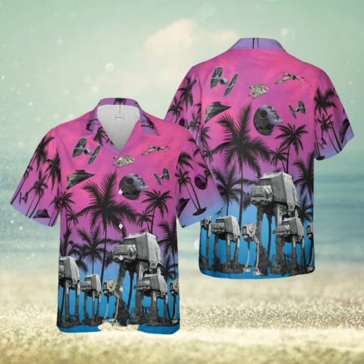 Star Wars Funny Summer Tropical Purple Hawaiian Shirt