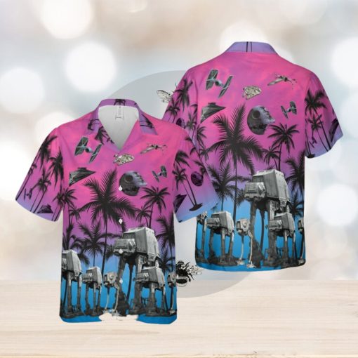 Star Wars Funny Summer Tropical Purple Hawaiian Shirt