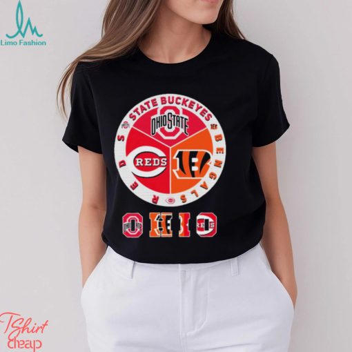 State Buckeyes, Bengals And Reds Ohio Sports Teams Logo Shirt