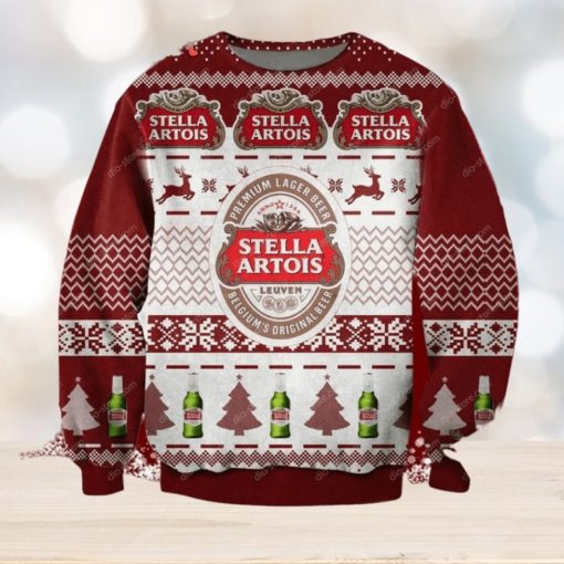 Stella Artois Beer Reindeer Knitted Ugly Christmas Sweater