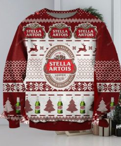 Stella Artois Beer Reindeer Knitted Ugly Christmas Sweater