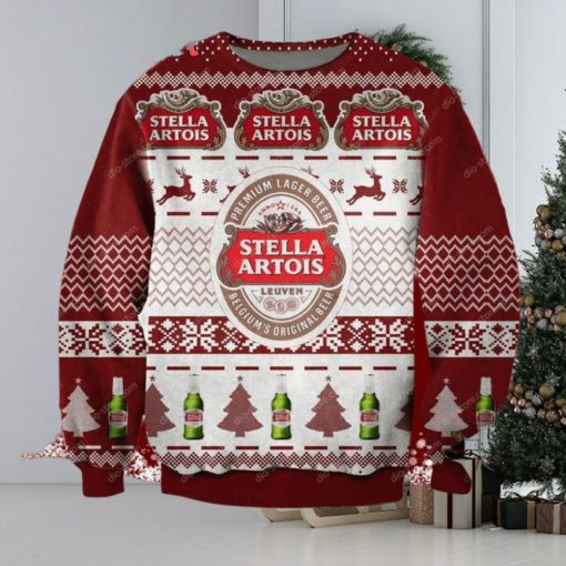 Stella Artois Beer Reindeer Knitted Ugly Christmas Sweater