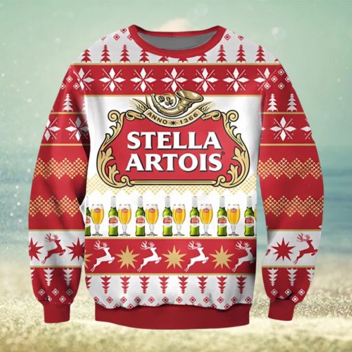 Stella Artois Beer Ugly Christmas Sweater Xmas 3D Printed Christmas Sweater Gift