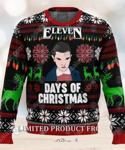 Stranger Things Eleven Days Of Christmas Ugly Christmas Sweater