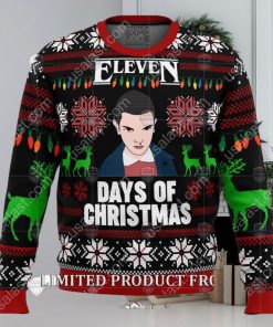 Stranger Things Eleven Days Of Christmas Ugly Christmas Sweater