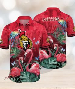 Sunscreen Themed Ottawa Senators NHL Hawaiian Aloha Shirt