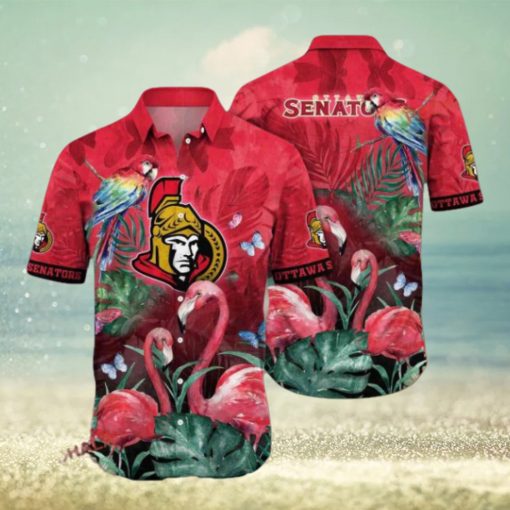 Sunscreen Themed Ottawa Senators NHL Hawaiian Aloha Shirt