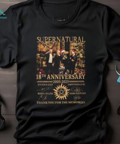 Supernatural 18th Anniversary 2005 – 2023 Jensen Ackles, Misha Collins, Jared Padalecki And Mark Sheppard Thank You For The Memories T Shirt