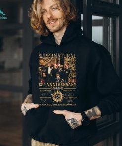 Supernatural 18th Anniversary 2005 – 2023 Jensen Ackles, Misha Collins, Jared Padalecki And Mark Sheppard Thank You For The Memories T Shirt