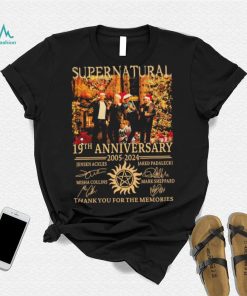 Supernatural 19th Anniversary 2005 2024 Jensen Ackles, Misha Collins, Jared Padalecki And Mark Sheppard Thank You For The Memories Shirt