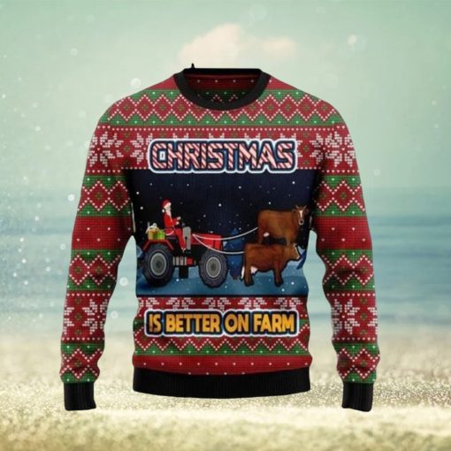 Sweater 3D Christmas Is Better On Farm shirt