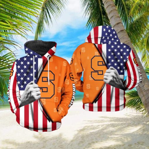 Syracuse Orange NCAA US Flag 3D Printed Hoodie