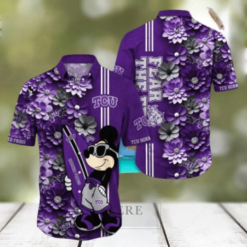 TCU Horned Frogs Hawaiian Shirt Mickey Love Surfing Trending Summer Gift