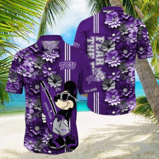 TCU Horned Frogs Hawaiian Shirt Mickey Love Surfing Trending Summer Gift