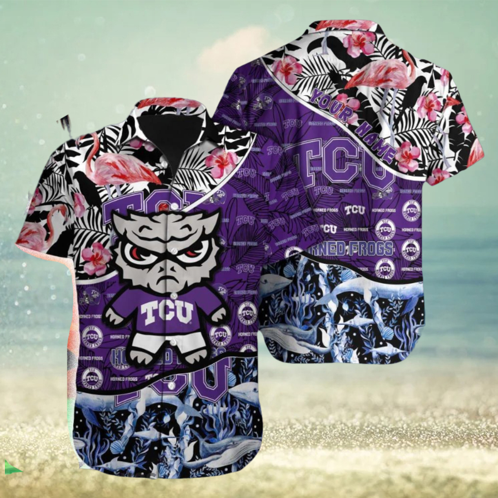 TCU Horned Frogs NCAA Pocket Custom Name Hawaiian Shirt Beach For Men Women Gift For Fans TCU Horned Frogs NCAA Pocket Custom Name Hawaiian Shirt Beach For Men Women Gift For Fans