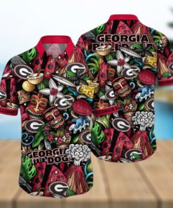 THE BEST Georgia Bulldogs NCAA1 Flower Hawaiian Shirt