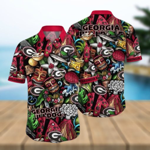 THE BEST Georgia Bulldogs NCAA1 Flower Hawaiian Shirt