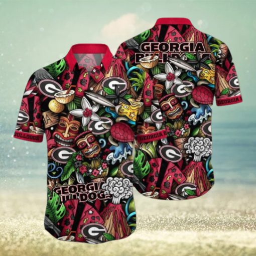 THE BEST Georgia Bulldogs NCAA1 Flower Hawaiian Shirt