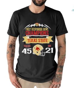 TRENDING Texas State Bobcats first responder bowl champions 2023 win Rice Owls 45 21 shirt