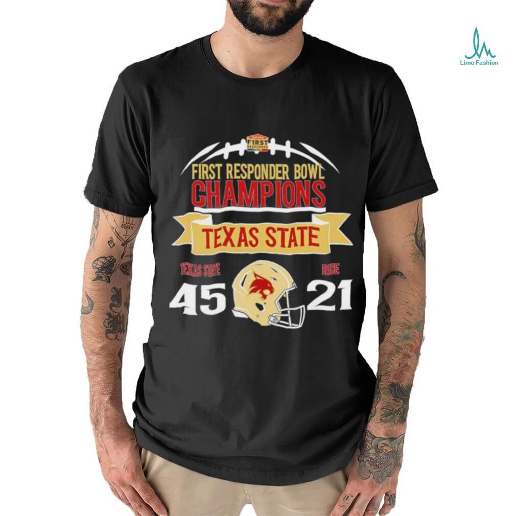 TRENDING Texas State Bobcats first responder bowl champions 2023 win Rice Owls 45 21 shirt TRENDING Texas State Bobcats first responder bowl champions 2023 win Rice Owls 45 21 shirt