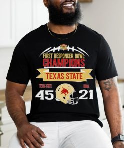 TRENDING Texas State Bobcats first responder bowl champions 2023 win Rice Owls 45 21 shirt
