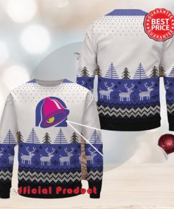 Taco Bell Wool Logo Reindeer Snowflake Ugly Christmas Sweater