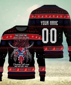 Take Your Time Don’t Live Too Fast Lynyrd Skynyrd Christmas Will Come And They Will Pass Ugly Sweater