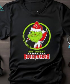 Tampa Bay Buccaneers I Hate People But I love My Santa Grinch Christmas Tshirt