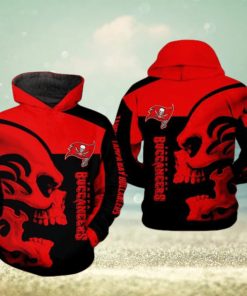 Tampa Bay Buccaneers NFL Skull 3D Printed Hoodie