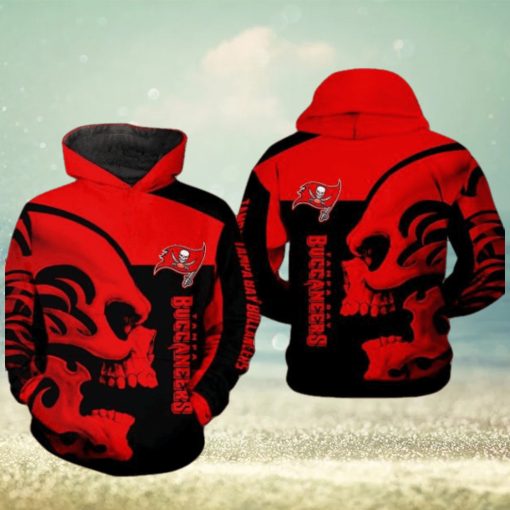 Tampa Bay Buccaneers NFL Skull 3D Printed Hoodie