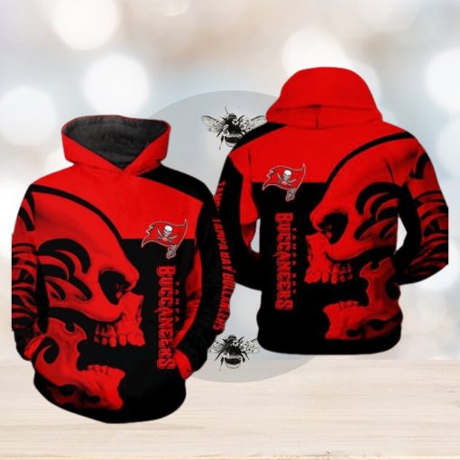 Tampa Bay Buccaneers NFL Skull 3D Printed Hoodie