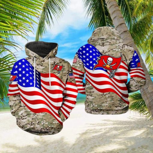 Tampa Bay Buccaneers NFL US Flag Camo Veteran Team 3D Printed Hoodie
