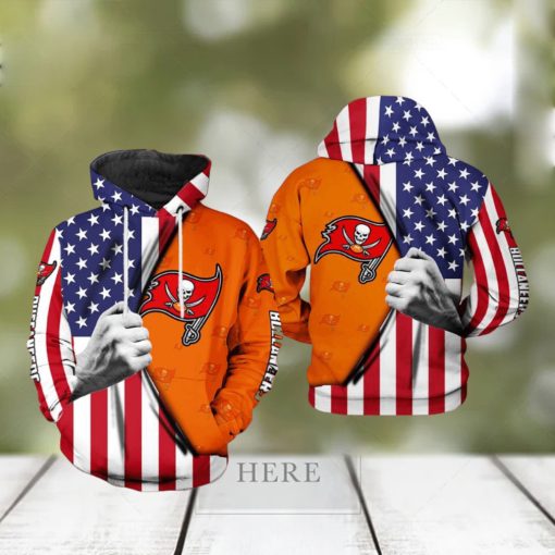 Tampa Bay Buccaneers NFL US Flag Team 3D Printed Hoodie