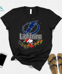 Tampa Bay Lightning NHL Santa Snoopy and Woodstock Christmas T Shirt, hoodie, sweater, long sleeve and tank top Tampa Bay Lightning NHL Santa Snoopy and Woodstock Christmas T Shirt