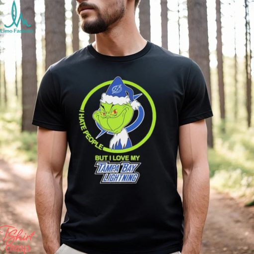 Tampa Bay Lightning NHL The Grinch I Hate People But I Love My Boston Bruins Shirt