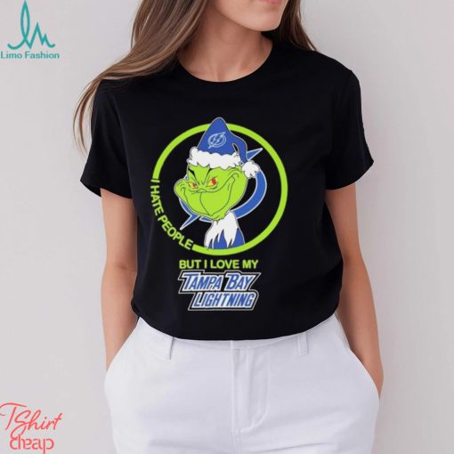 Tampa Bay Lightning NHL The Grinch I Hate People But I Love My Boston Bruins Shirt