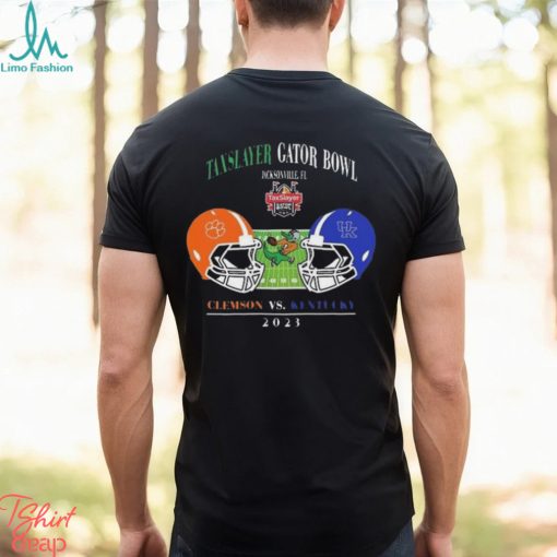 Taxslayer Gator Bowl 2023 Clemson Tigers Vs Kentucky University Tiaa Bank Field Jacksonville Fl College Bowl Games Head To Head Helmet T shirt