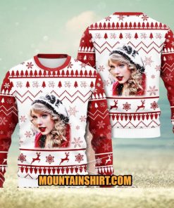 Taylor Swift 3D Ugly Sweater Red White