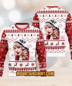 Taylor Swift 3D Ugly Sweater Red White